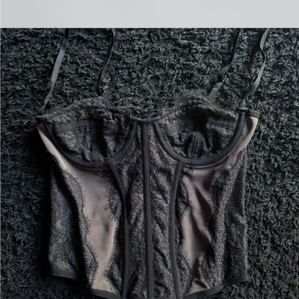 Urban Outfitters Black Lace Corset Top